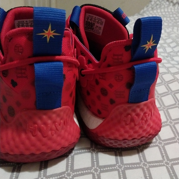 Adidas James Harden Vol. 6 Vivid Red Monogram LasVegas Size8#vegas#backtoschool - Picture 6 of 11
